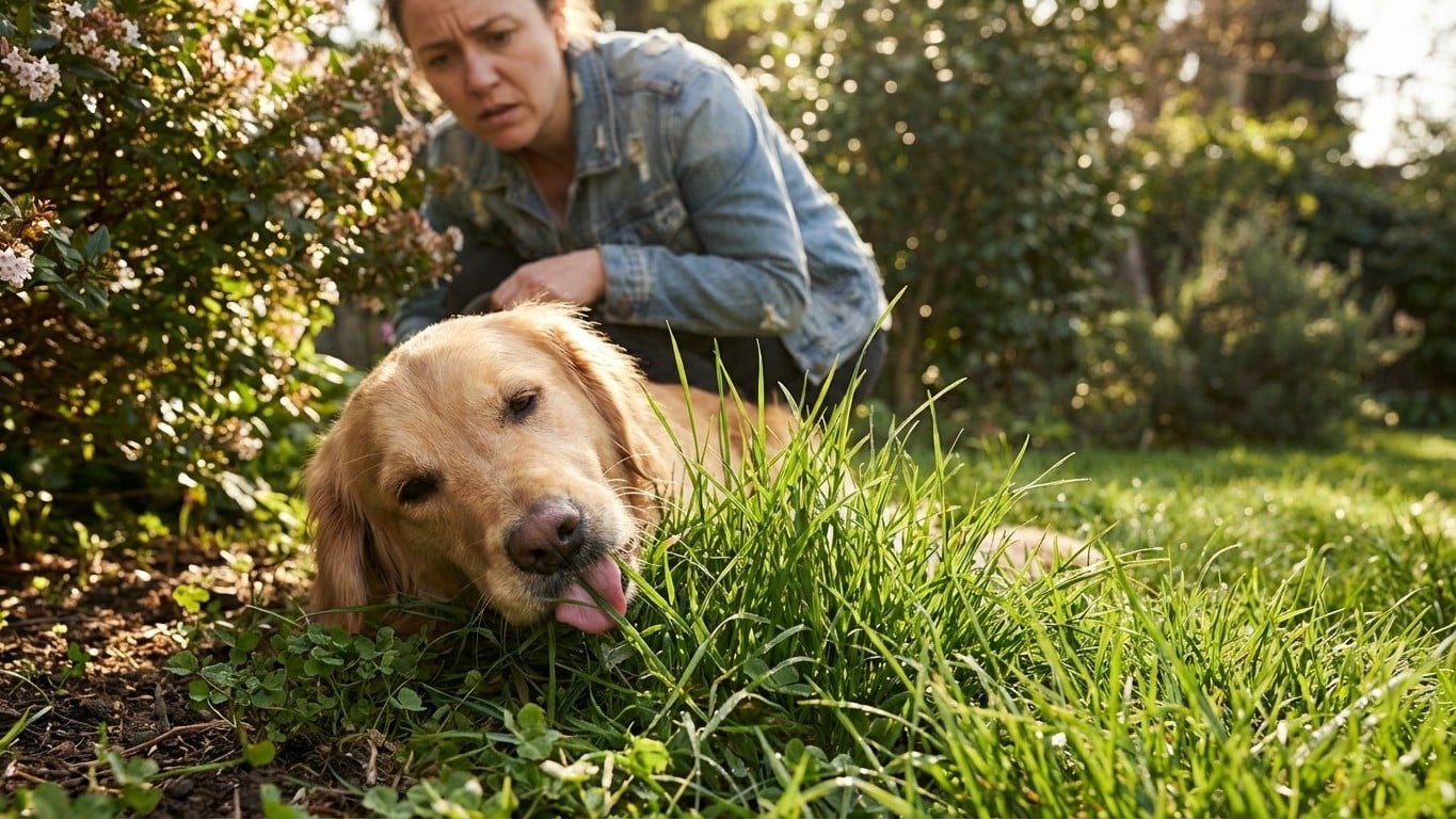 Chien qui mange de l'herbe et vomit : faut-il s'inquiéter