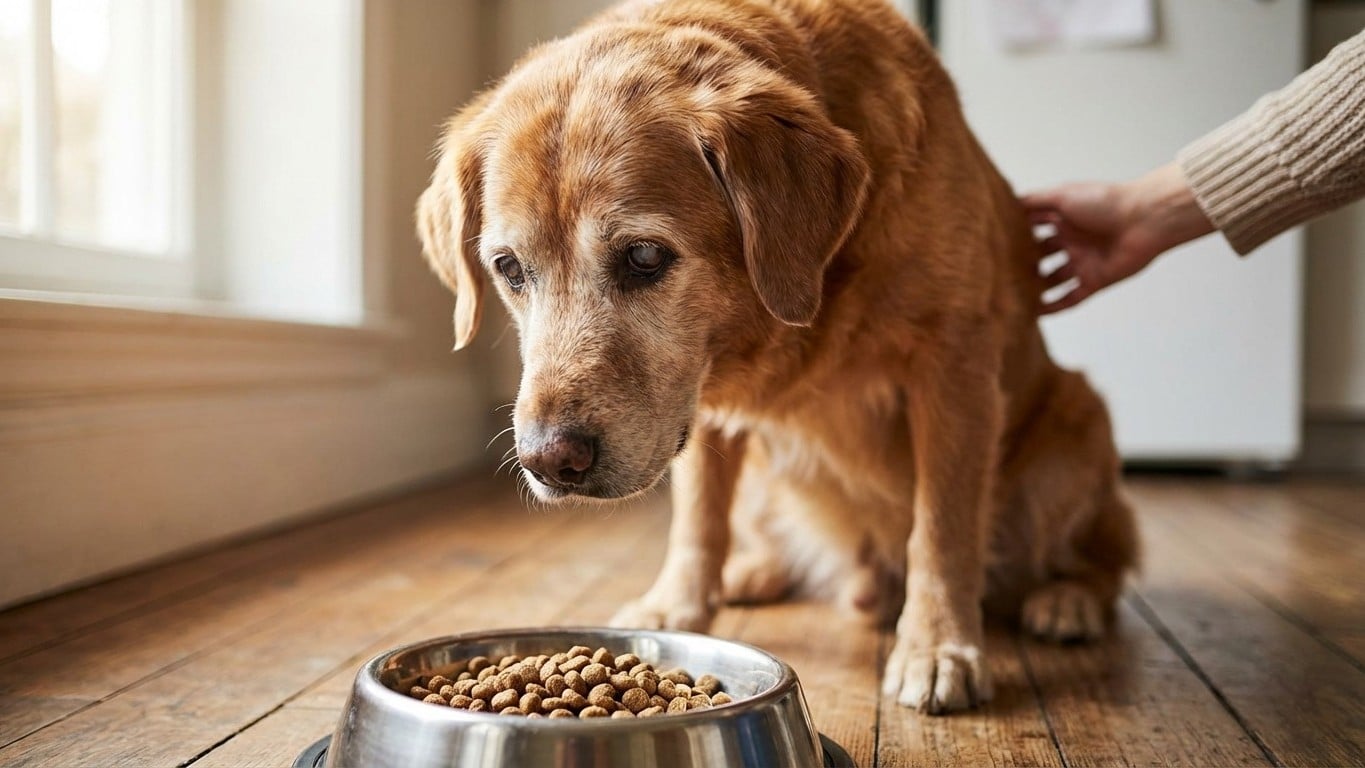 Chien âgé qui ne mange plus : causes et solutions