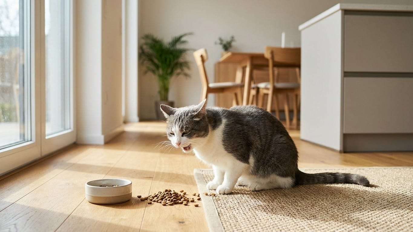 Mon chat vomit sa nourriture : causes et que faire