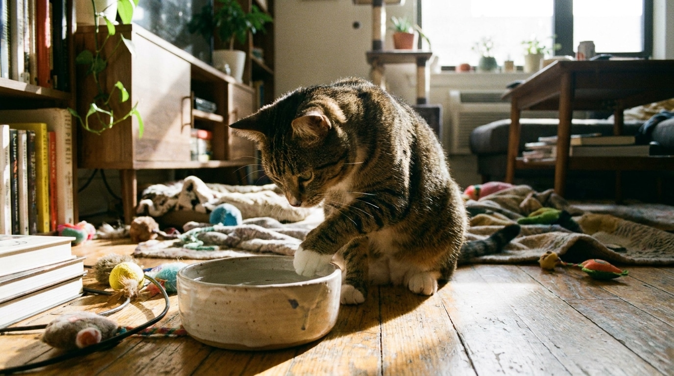 Votre chat trempe sa patte dans l'eau avant de boire - une révélation qui étonne