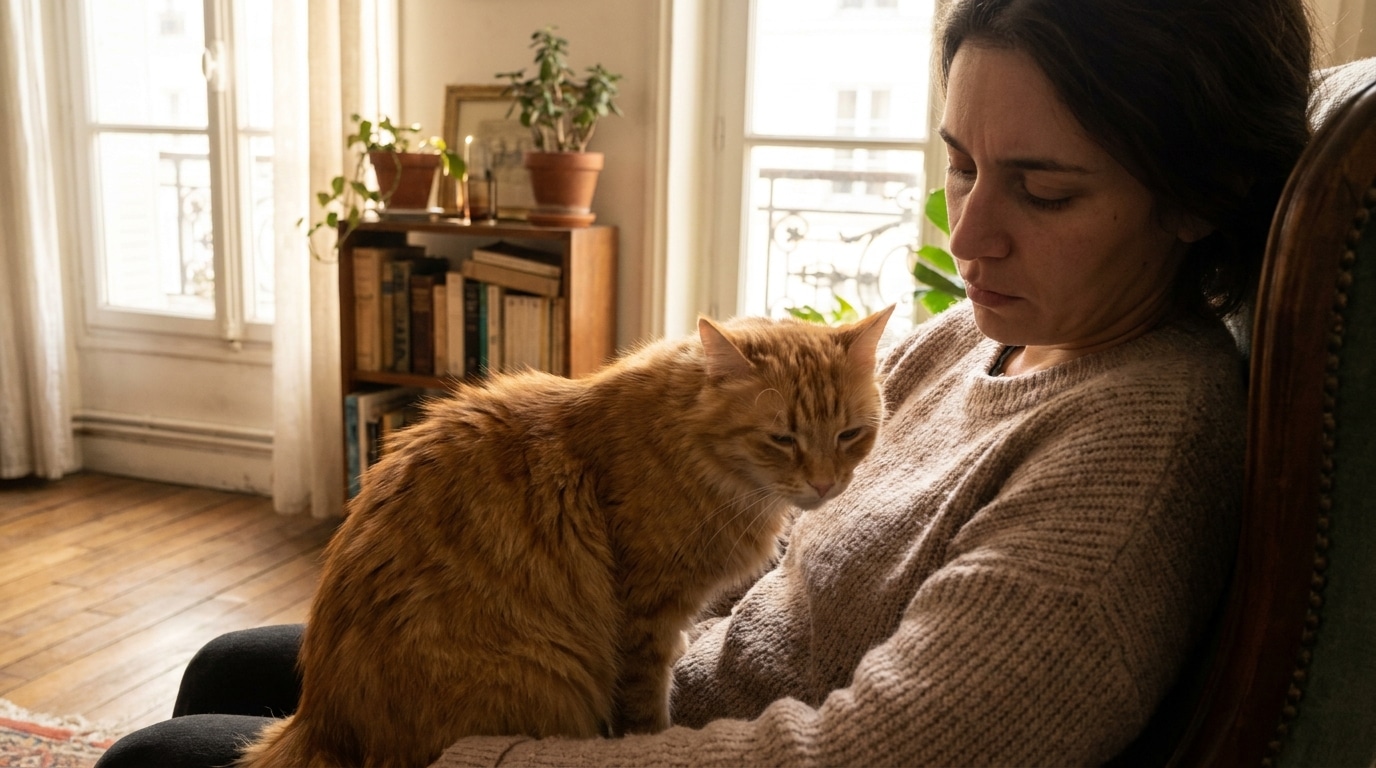 Votre chat sent votre tristesse et vient vous réconforter