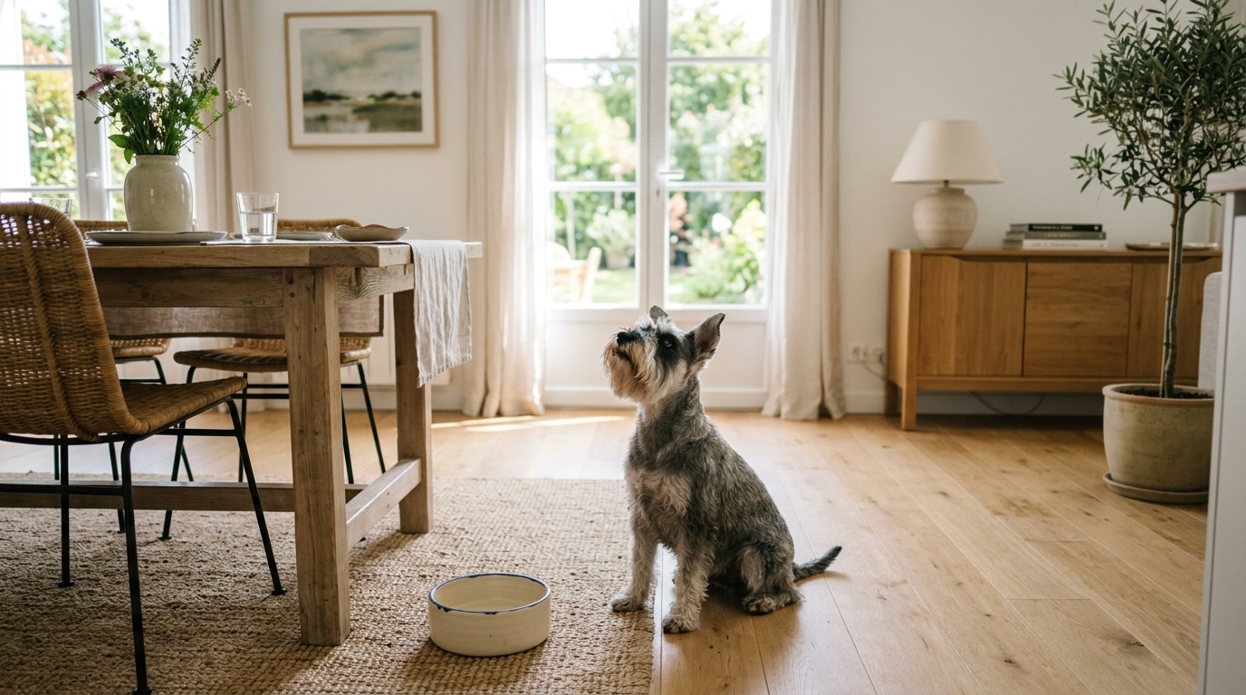Pourquoi votre chien quémande à table et comment y mettre fin