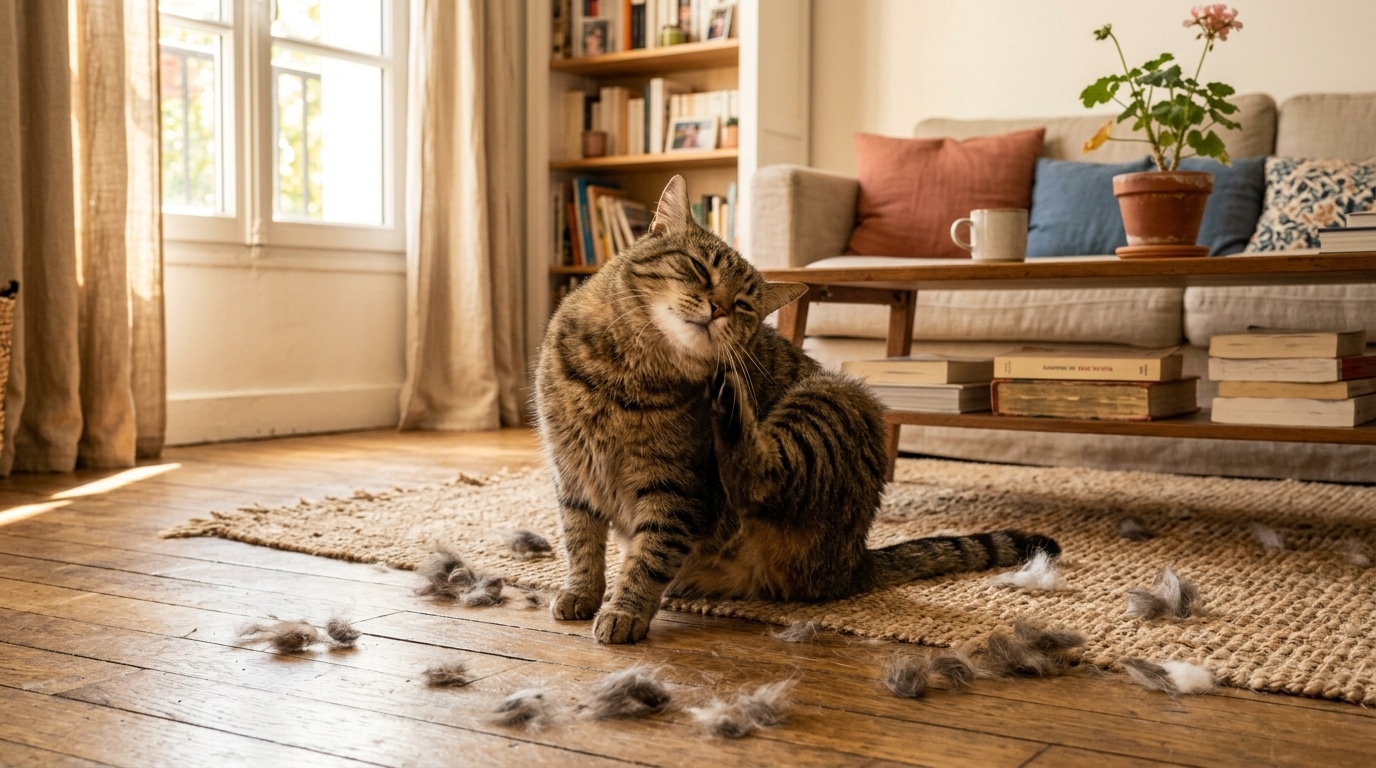 Perte de poils chez le chat : quand l’été n’est pas en cause