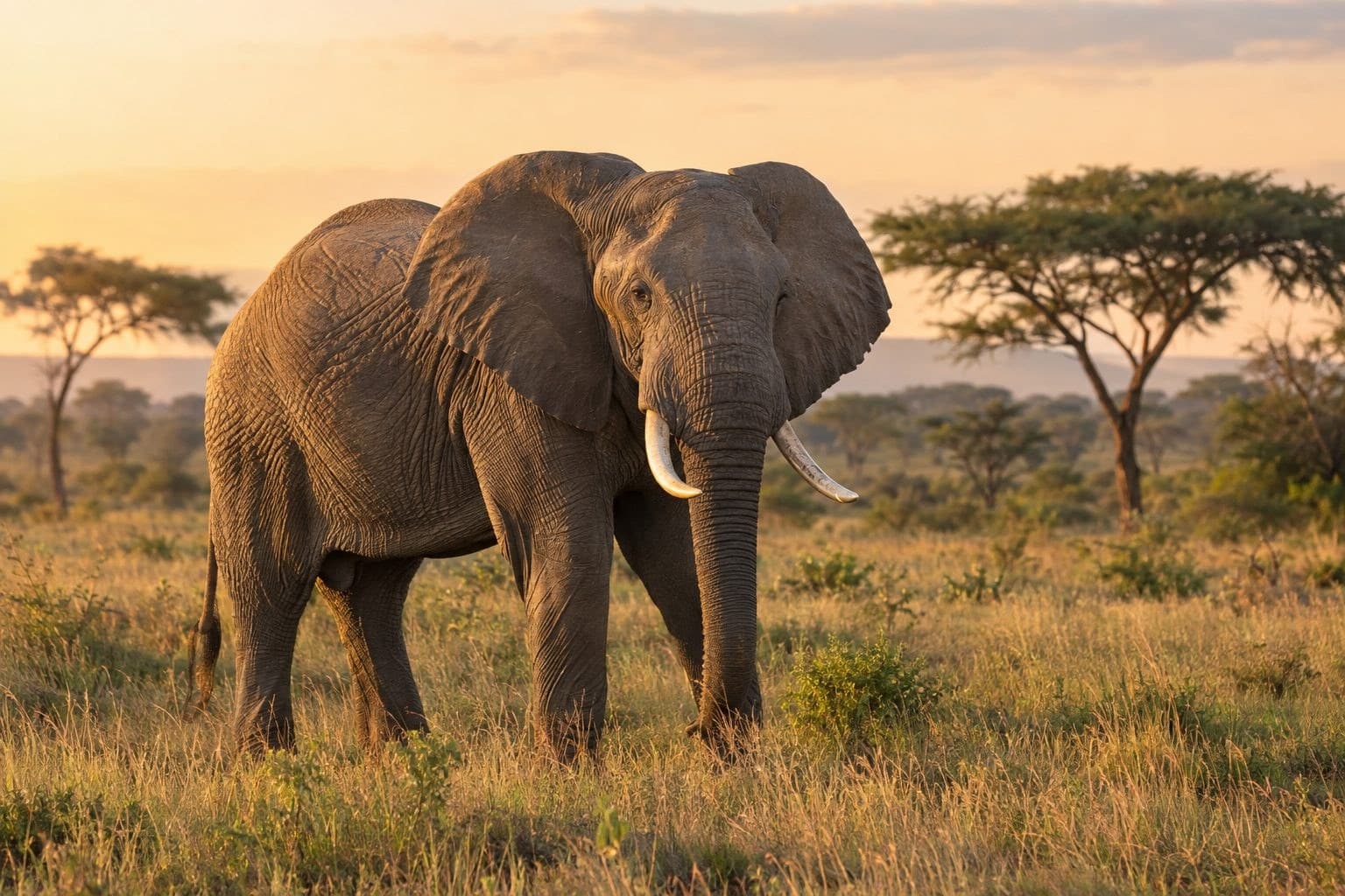 Éléphant d'Afrique adulte dans son habitat naturel