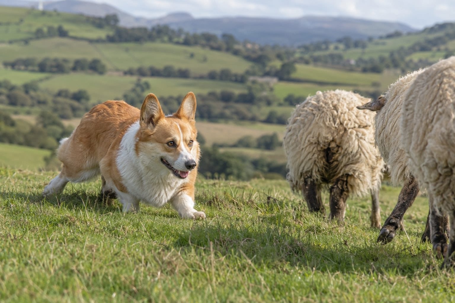 Welsh Corgi Pembroke en action dans un environnement de travail