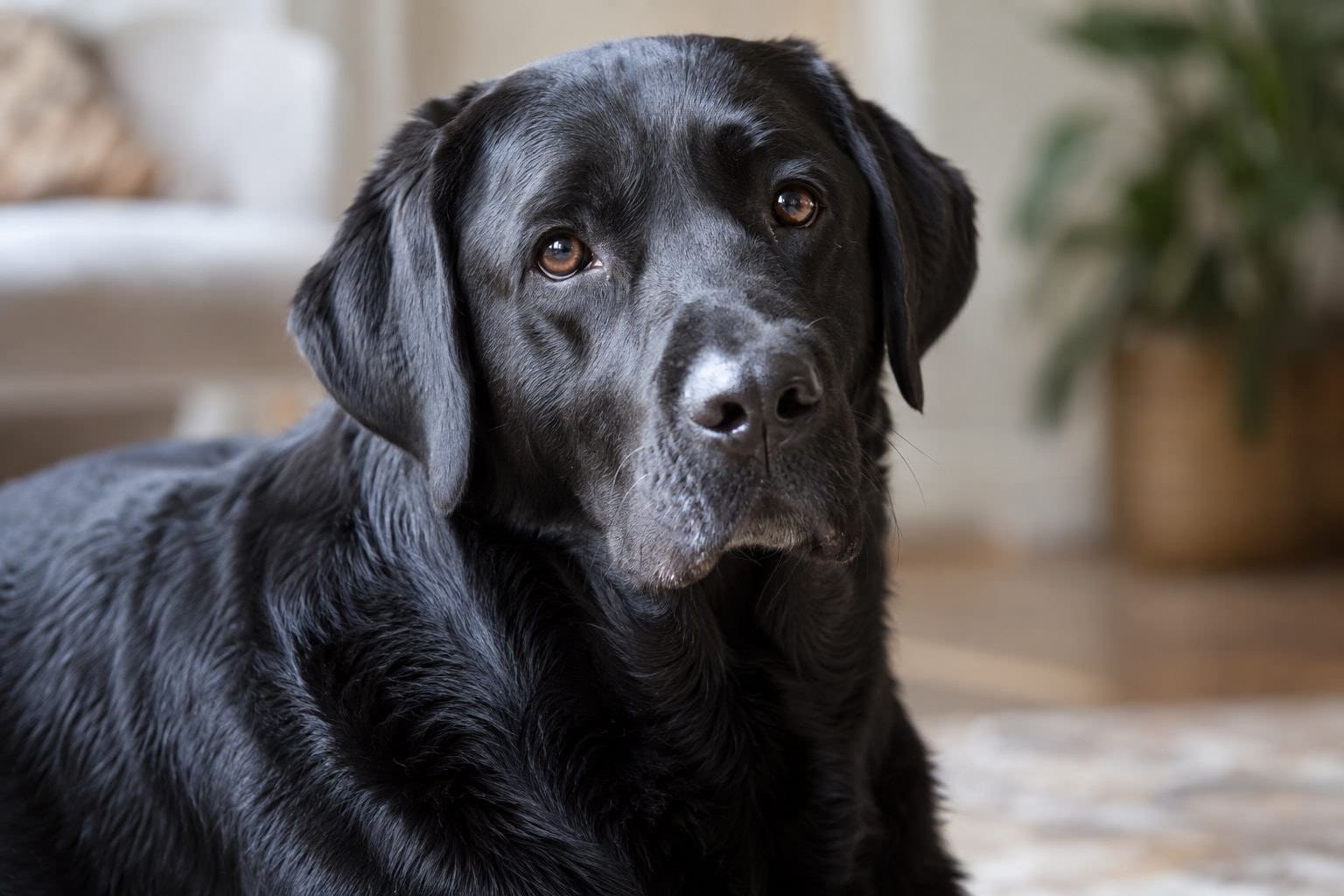 Labrador noir femelle en gros plan