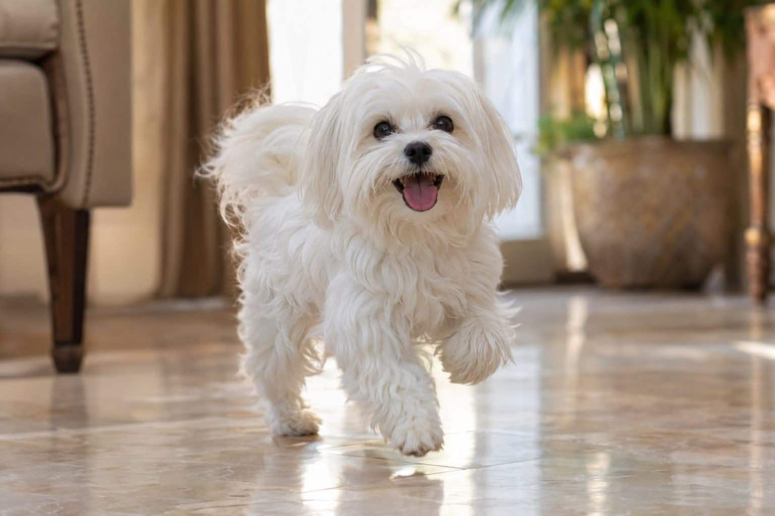 Petit Bichon Maltais jouant
