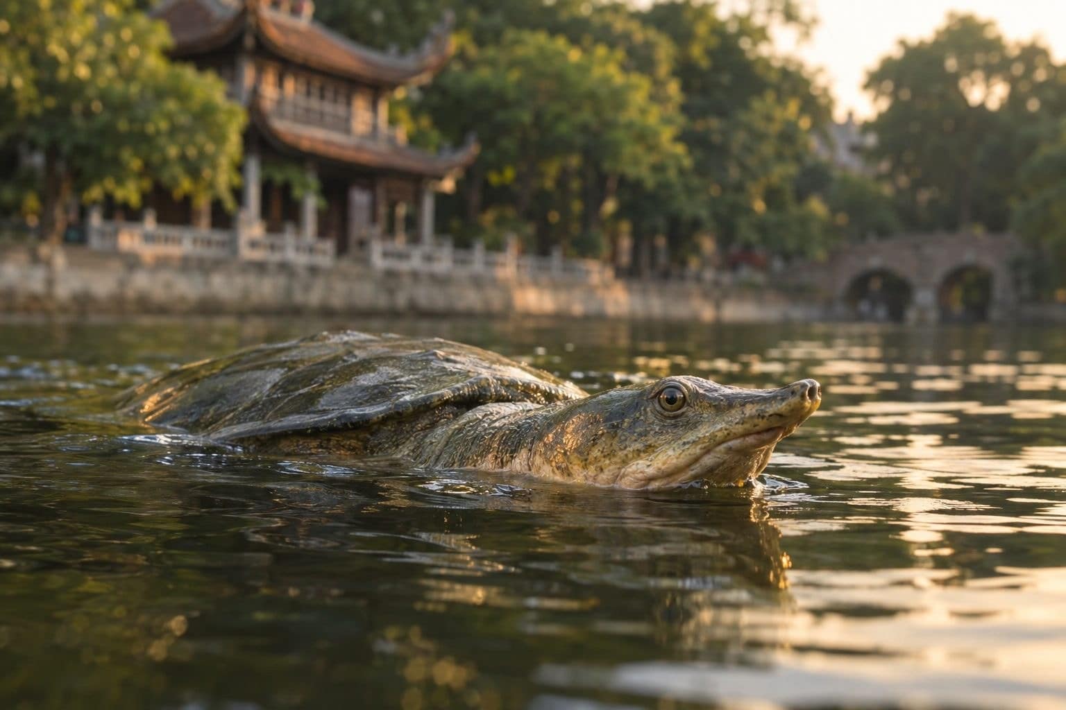 Tortue du Lac Hoàn Kiêm au Vietnam