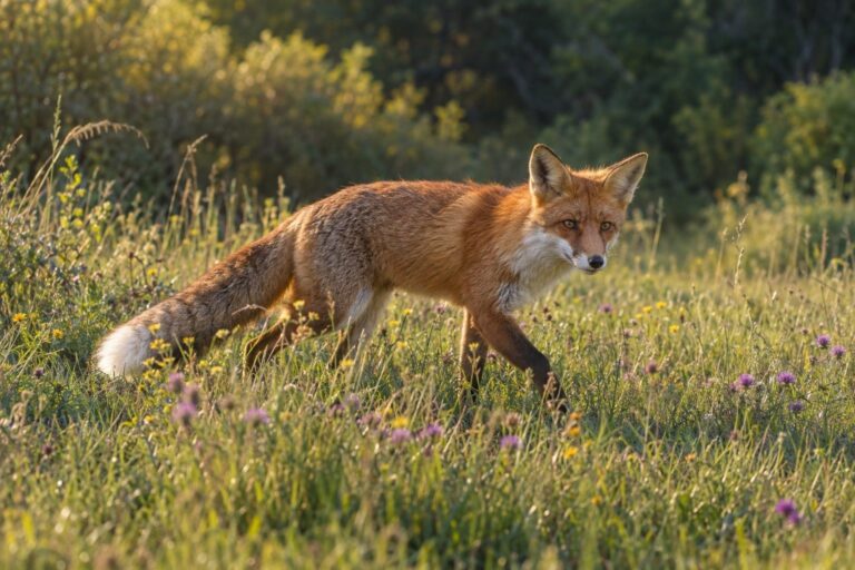 Renard roux en milieu naturel français