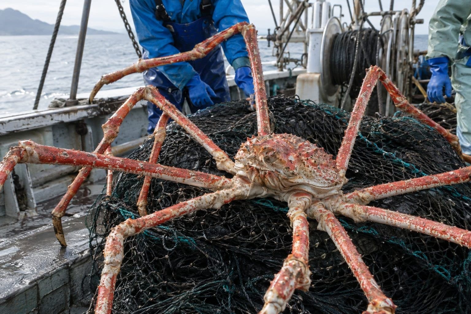 Crabe-araignée géant du Japon capturé dans les eaux profondes de la baie de Suruga