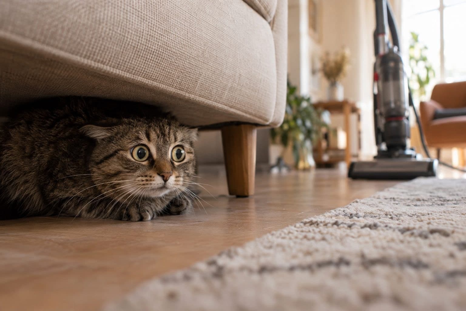 Bruits du quotidien : pourquoi certains sons domestiques perturbent tant votre chat (et comment éviter ce stress invisible)
