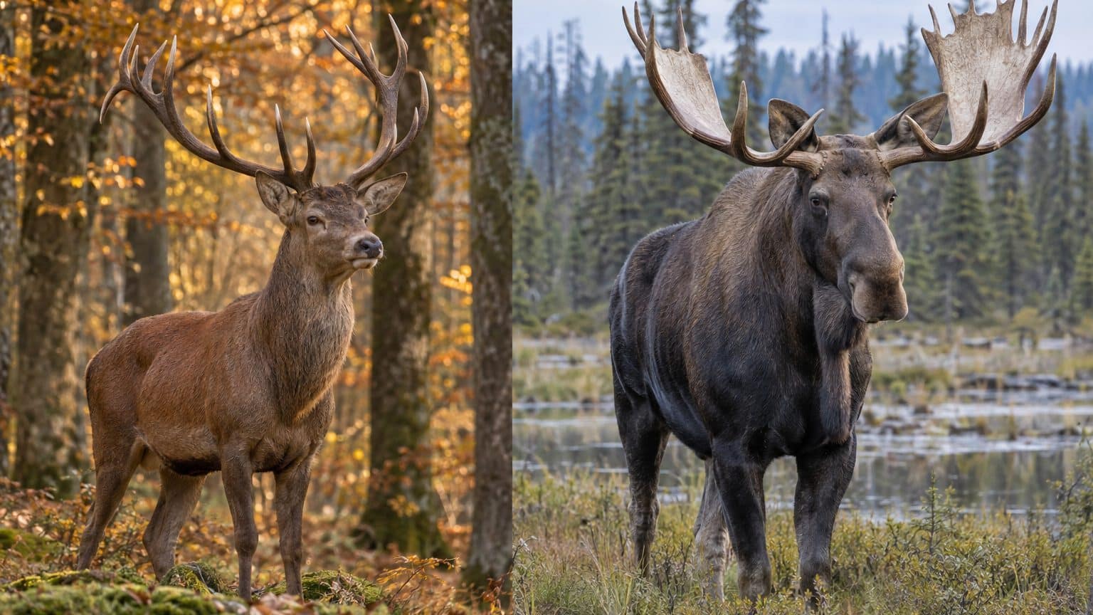 Cerf et élan : les 5 différences qui sautent aux yeux