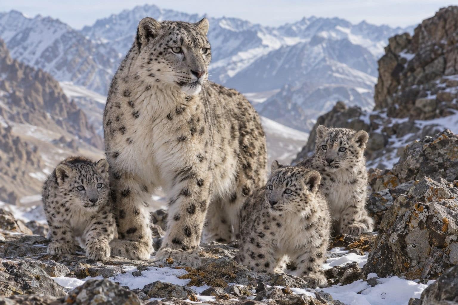 De rares images de léopards des neiges enregistrées en Mongolie