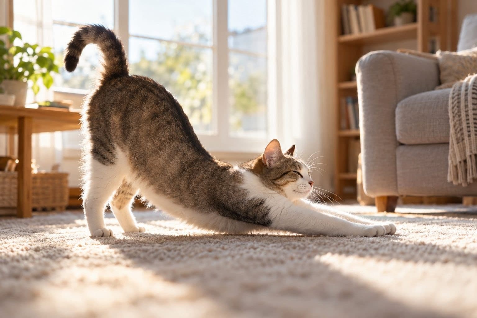 Étirer ou souffrir ? Ce que les mouvements matinaux de votre chat révèlent sur sa santé et son niveau de stress