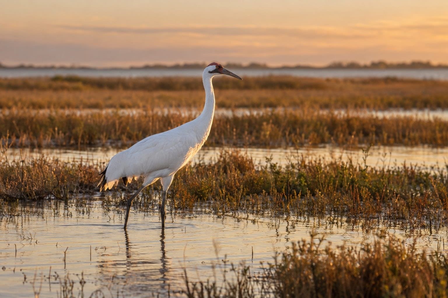 Grue blanche américaine dans son habitat naturel du Texas