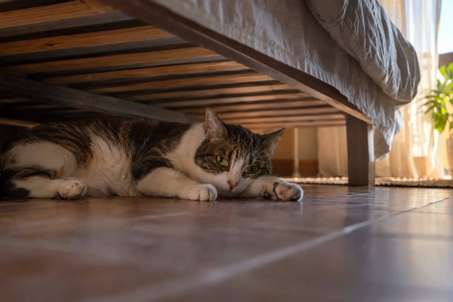 Pourquoi mon chat se cache-t-il soudainement pendant l’été ? Parasites, anxiété saisonnière et signaux à repérer avant qu’il ne soit trop tard