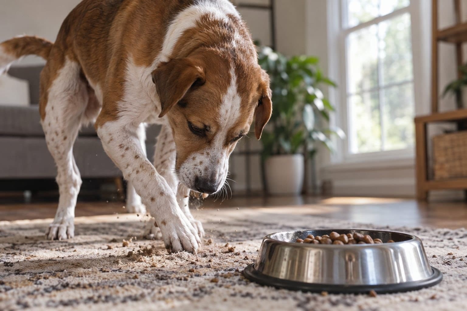 Quand votre chien gratte le sol avant de manger : que révèle vraiment ce rituel instinctif ?