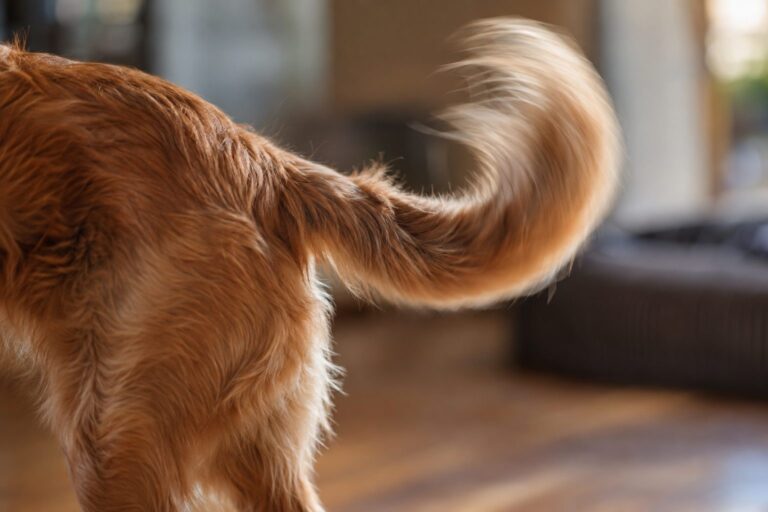 Gros plan sur la queue d'un chien en mouvement montrant différentes positions de battement