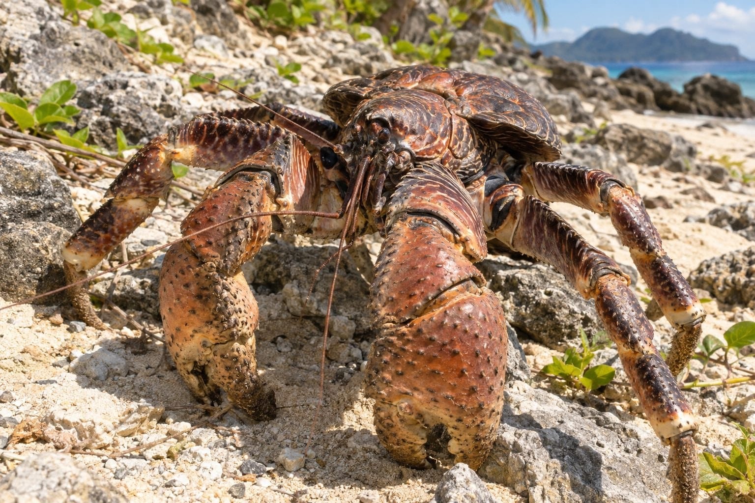 Crabe de cocotier géant en gros plan