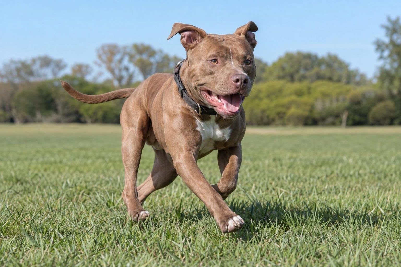 American Pit Bull Terrier en mouvement