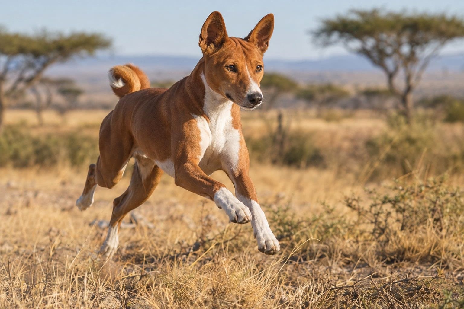 Basenji en action explorant son instinct de chasse