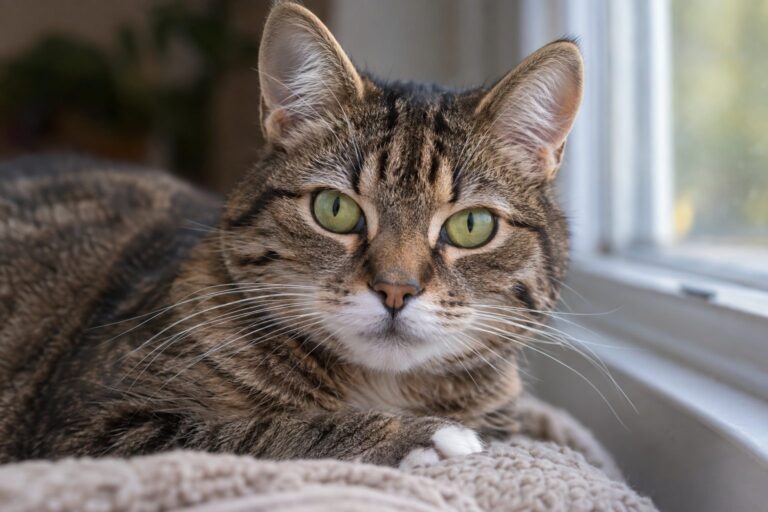 Chat adulte aux yeux brillants