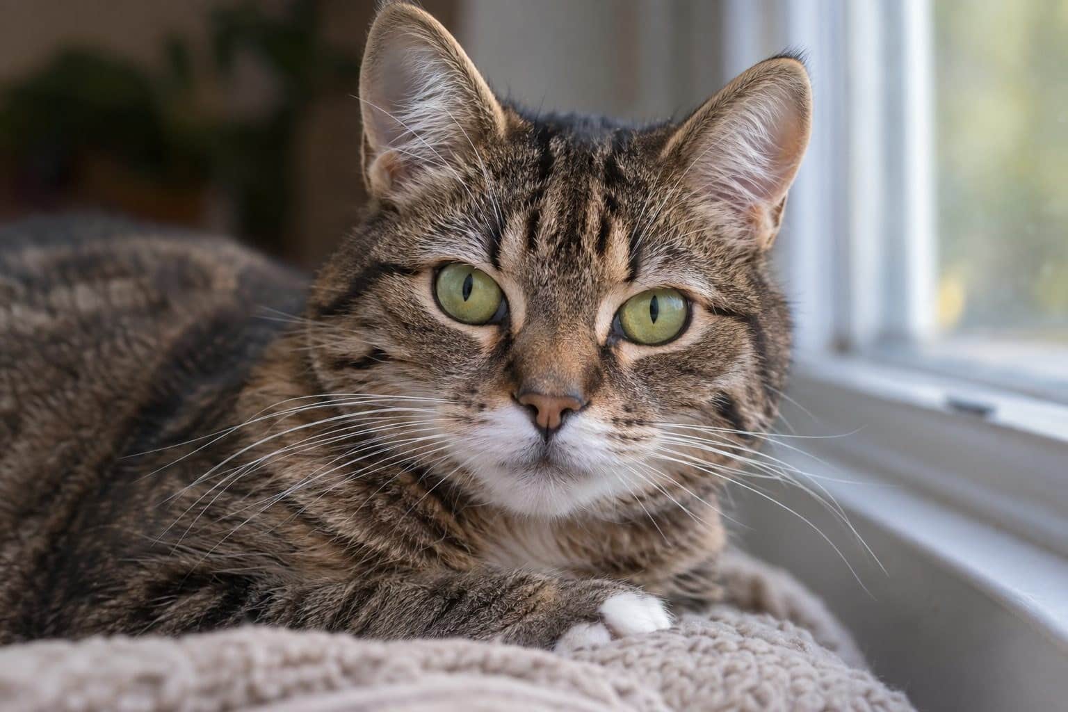 Chat adulte aux yeux brillants