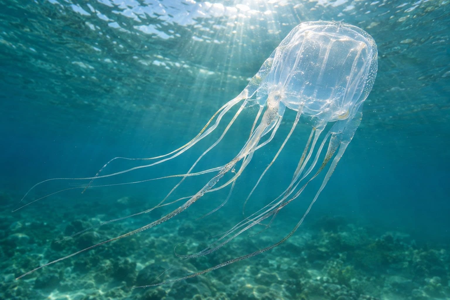 Méduse boîte dans l'océan