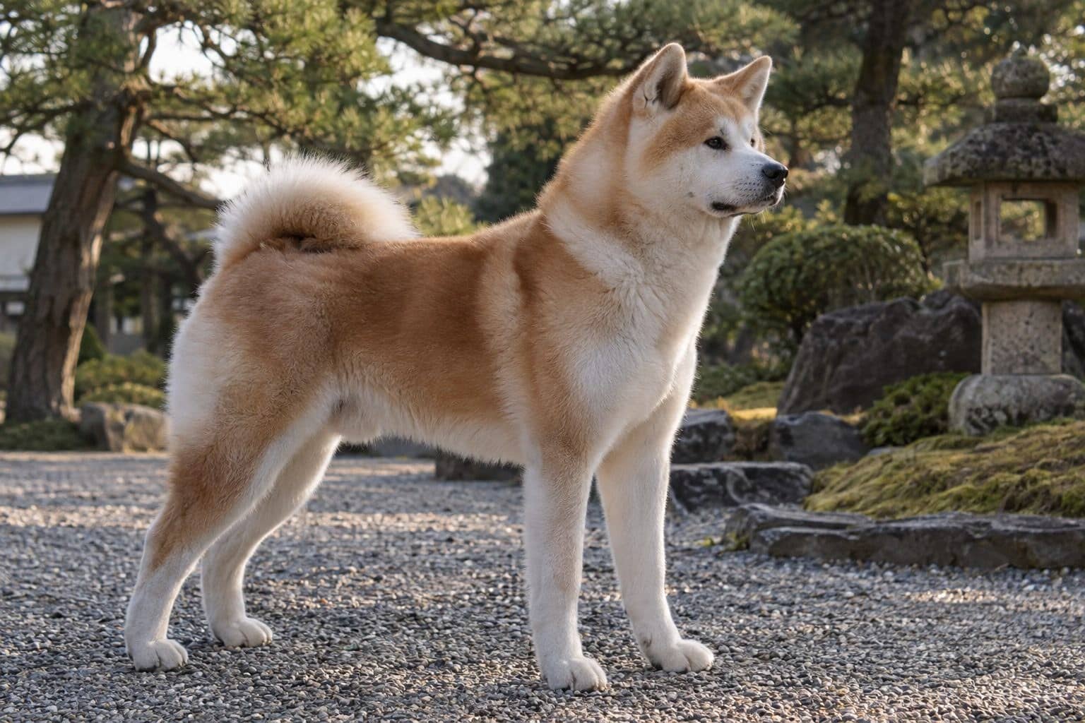 Akita Inu adulte en position noble