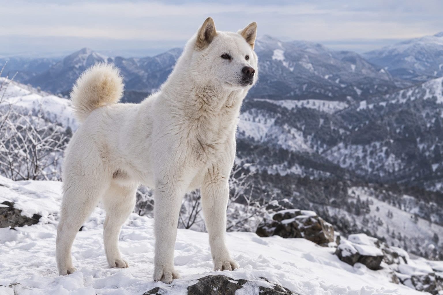 Hokkaido Ken dans environnement enneigé