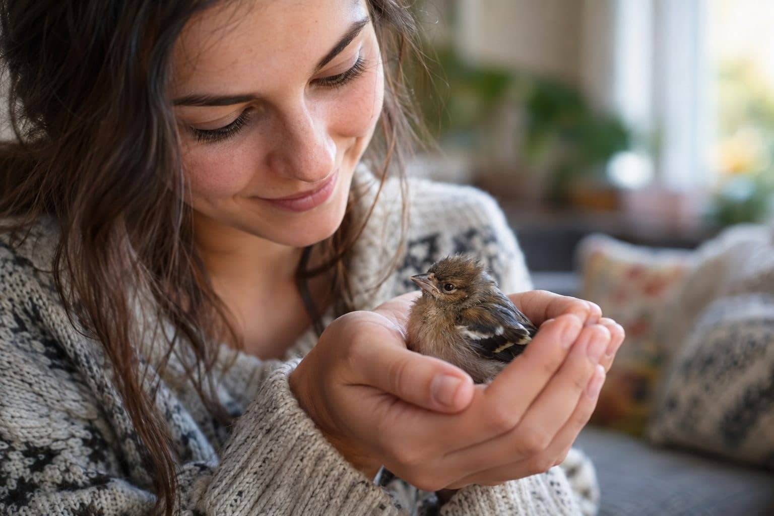Un oisillon sauve une jeune femme de la solitude