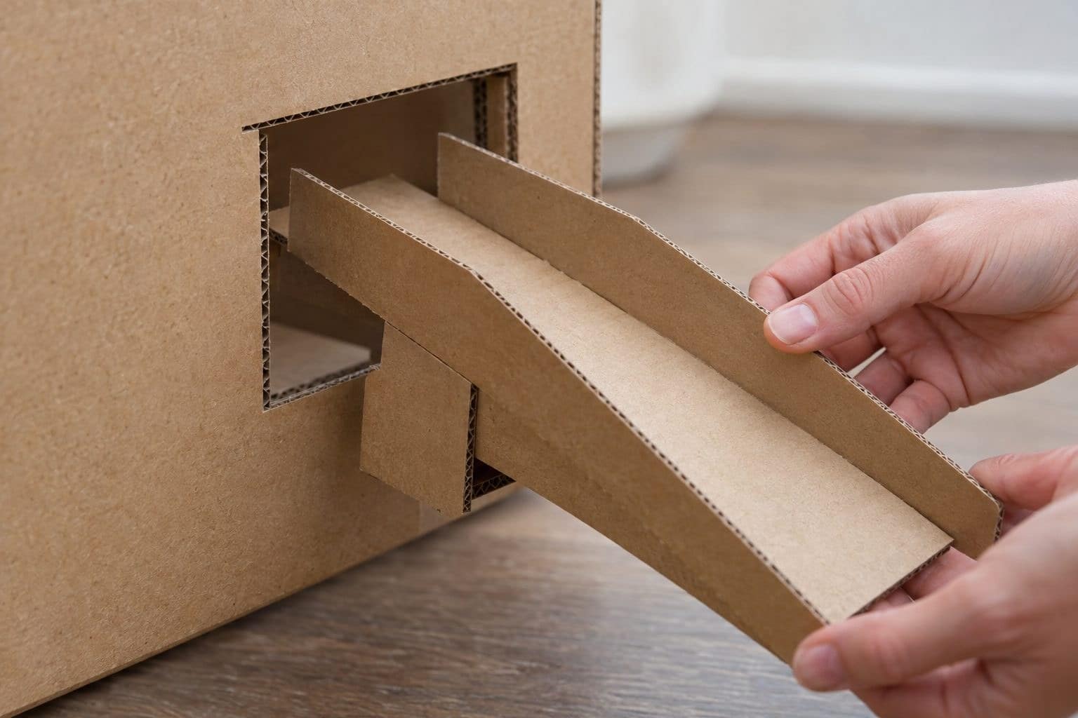 Assemblage de la rampe intérieure en carton