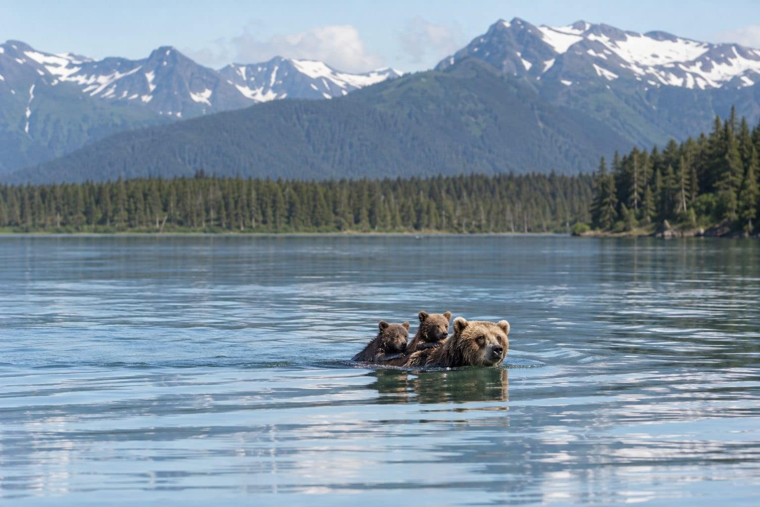 VIDÉO : deux oursons traversent un lac de la plus curieuse des façons…