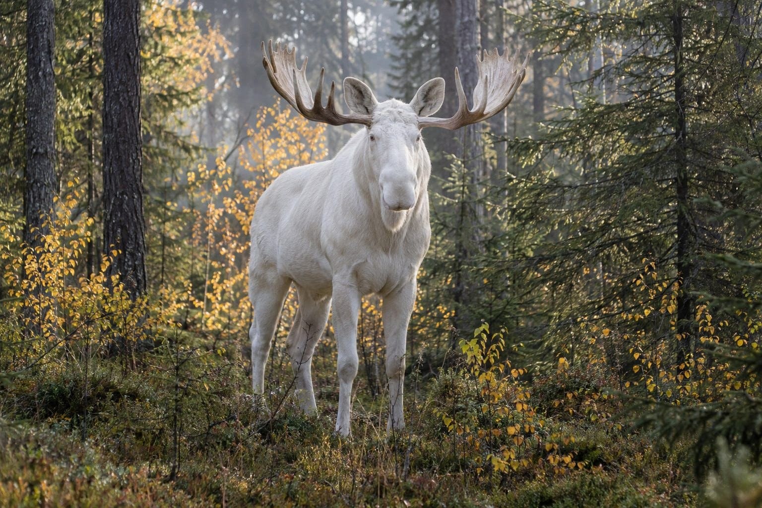 VIDÉO : un rarissime élan blanc filmé en Suède