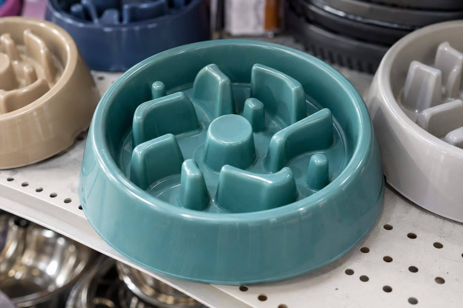 Gamelle anti-glouton Action à 2,99€ en gros plan sur un rayon de magasin